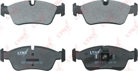 LYNXauto BD-1422 - Комплект спирачно феродо, дискови спирачки vvparts.bg