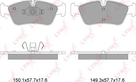 LYNXauto BD-1422 - Комплект спирачно феродо, дискови спирачки vvparts.bg