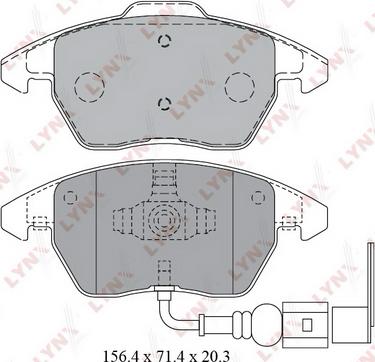 LYNXauto BD-1203 - Комплект спирачно феродо, дискови спирачки vvparts.bg