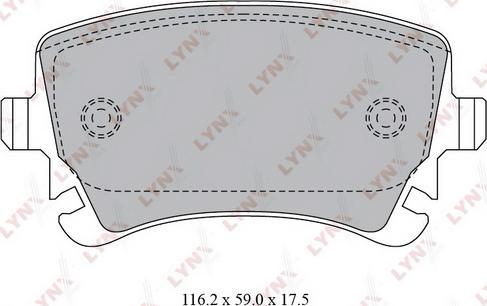 LYNXauto BD-1224 - Комплект спирачно феродо, дискови спирачки vvparts.bg