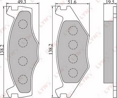 LYNXauto BD-8004 - Комплект спирачно феродо, дискови спирачки vvparts.bg