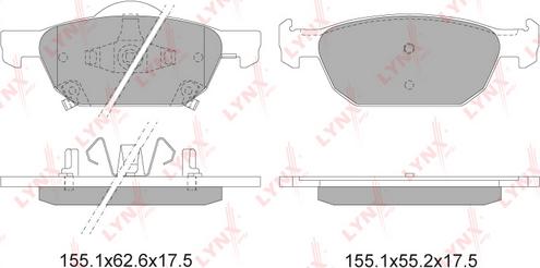 LYNXauto BD-3423 - Комплект спирачно феродо, дискови спирачки vvparts.bg
