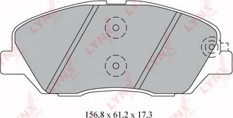 LYNXauto BD-3615 - Комплект спирачно феродо, дискови спирачки vvparts.bg