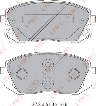 LYNXauto BD-3621 - Комплект спирачно феродо, дискови спирачки vvparts.bg