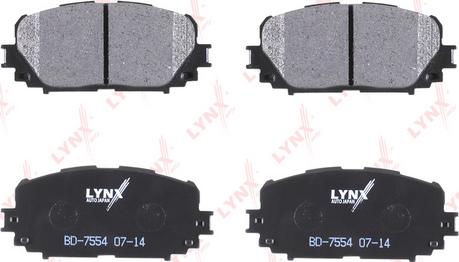 LYNXauto BD-7554 - Комплект спирачно феродо, дискови спирачки vvparts.bg