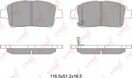 LYNXauto BD-7526 - Комплект спирачно феродо, дискови спирачки vvparts.bg