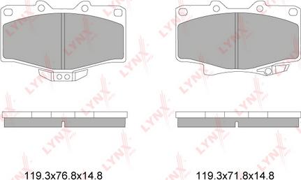 LYNXauto BD-7603 - Комплект спирачно феродо, дискови спирачки vvparts.bg