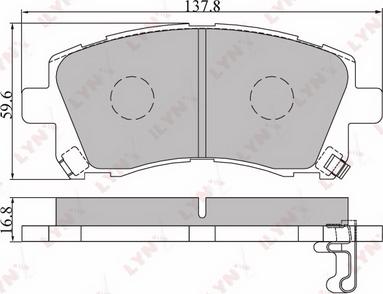 LYNXauto BD-7104 - Комплект спирачно феродо, дискови спирачки vvparts.bg