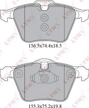 LYNXauto BD-7816 - Комплект спирачно феродо, дискови спирачки vvparts.bg