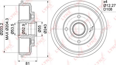 LYNXauto BM-1040 - Спирачен барабан vvparts.bg