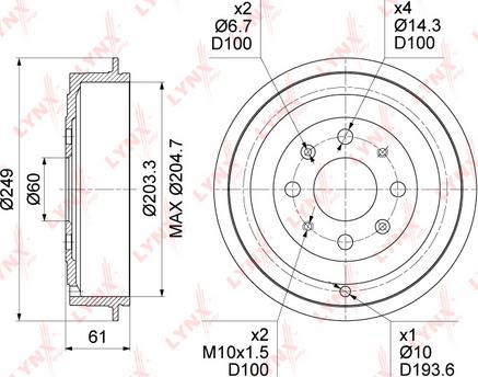 LYNXauto BM-1036 - Спирачен барабан vvparts.bg