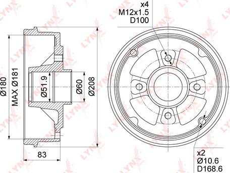 LYNXauto BM-1033 - Спирачен барабан vvparts.bg