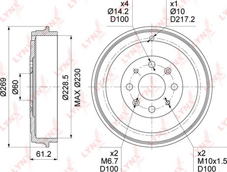 LYNXauto BM-1037 - Спирачен барабан vvparts.bg