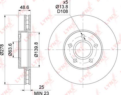 LYNXauto BN-1440 - Спирачен диск vvparts.bg