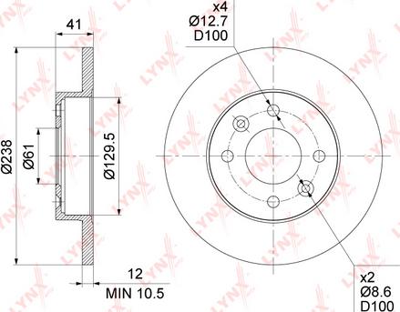 LYNXauto BN-1417 - Спирачен диск vvparts.bg