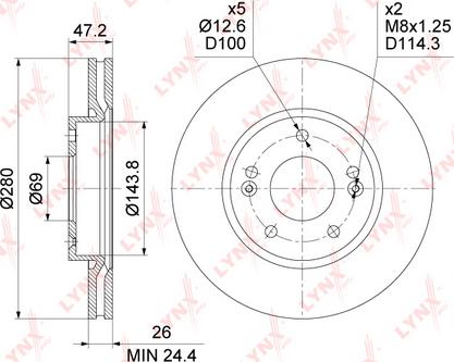 LYNXauto BN-1556 - Спирачен диск vvparts.bg