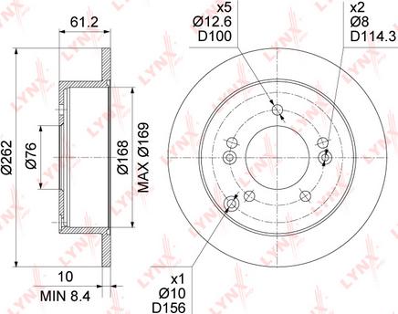 LYNXauto BN-1573 - Спирачен диск vvparts.bg