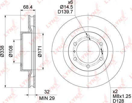 LYNXauto BN-1634 - Спирачен диск vvparts.bg
