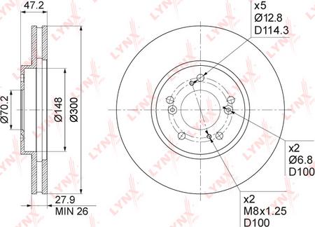 LYNXauto BN-1042 - Спирачен диск vvparts.bg