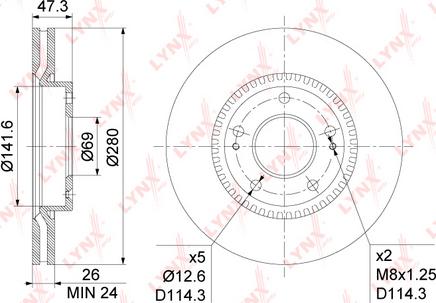 LYNXauto BN-1051 - Спирачен диск vvparts.bg