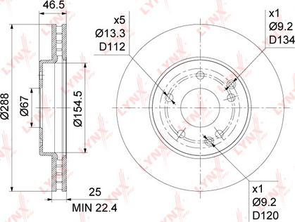 LYNXauto BN-1081 - Спирачен диск vvparts.bg