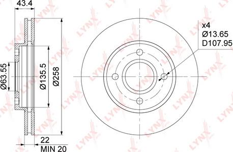 LYNXauto BN-1026 - Спирачен диск vvparts.bg