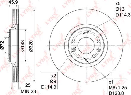 LYNXauto BN-1073 - Спирачен диск vvparts.bg