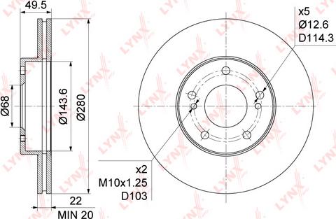 LYNXauto BN-1106 - Спирачен диск vvparts.bg