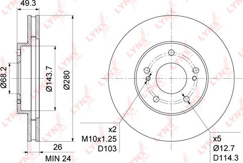 LYNXauto BN-1111 - Спирачен диск vvparts.bg