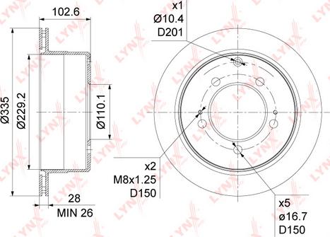 LYNXauto BN-1184 - Спирачен диск vvparts.bg