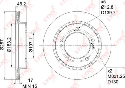 LYNXauto BN-1131 - Спирачен диск vvparts.bg