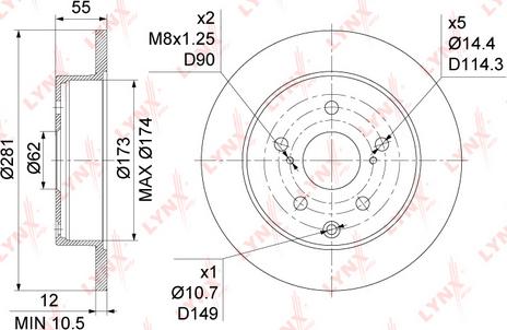 LYNXauto BN-1137 - Спирачен диск vvparts.bg