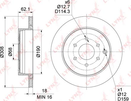 LYNXauto BN-1813 - Спирачен диск vvparts.bg