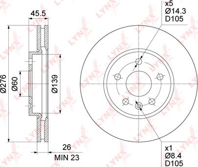 LYNXauto BN-1348 - Спирачен диск vvparts.bg