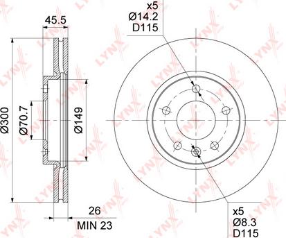 LYNXauto BN-1354 - Спирачен диск vvparts.bg