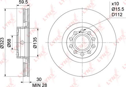 LYNXauto BN-1208 - Спирачен диск vvparts.bg