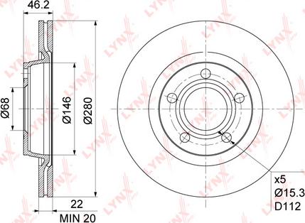 LYNXauto BN-1203 - Спирачен диск vvparts.bg