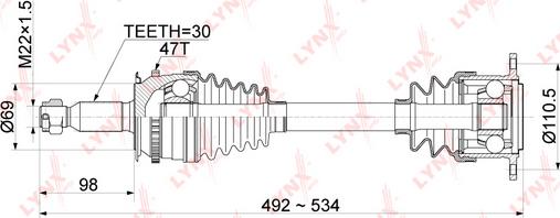 LYNXauto CD-1086A - Полуоска vvparts.bg