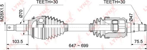 LYNXauto CD-1023 - Полуоска vvparts.bg