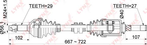 LYNXauto CD-1123 - Полуоска vvparts.bg