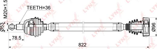 LYNXauto CD-1220 - Полуоска vvparts.bg