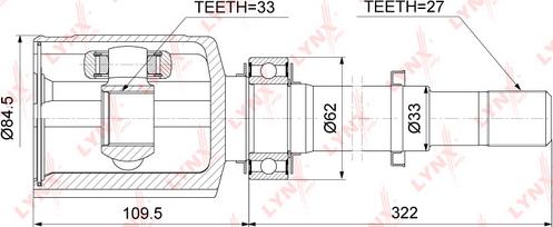 LYNXauto CI-3754 - Каре комплект, полуоска vvparts.bg