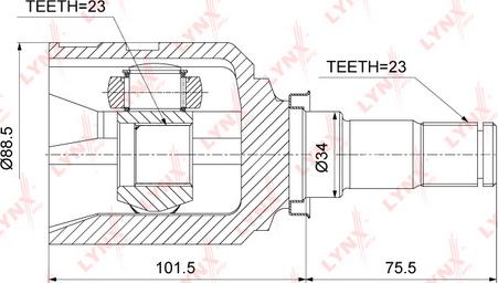 LYNXauto CI-3719 - Каре комплект, полуоска vvparts.bg