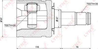 LYNXauto CI-3727 - Каре комплект, полуоска vvparts.bg