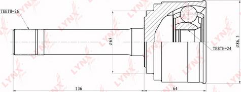 LYNXauto CO-4405 - Каре комплект, полуоска vvparts.bg