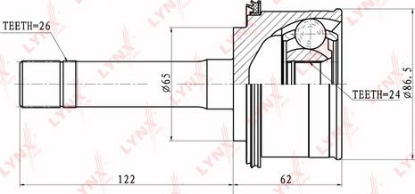 LYNXauto CO-4406 - Каре комплект, полуоска vvparts.bg