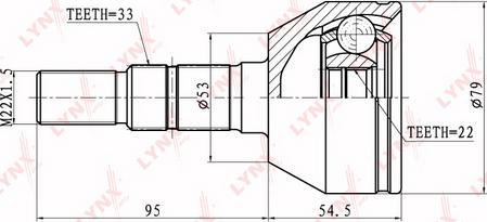 LYNXauto CO-5904 - Каре комплект, полуоска vvparts.bg