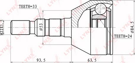 LYNXauto CO-5900 - Каре комплект, полуоска vvparts.bg