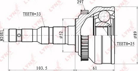 LYNXauto CO-5901A - Каре комплект, полуоска vvparts.bg