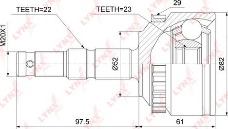 LYNXauto CO-5911A - Каре комплект, полуоска vvparts.bg